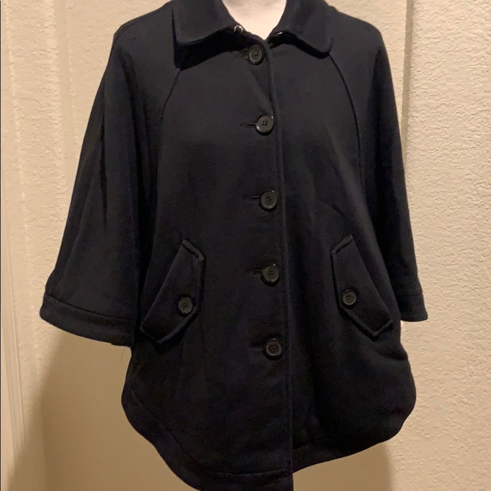 Black cape style coat!  Super stylish!